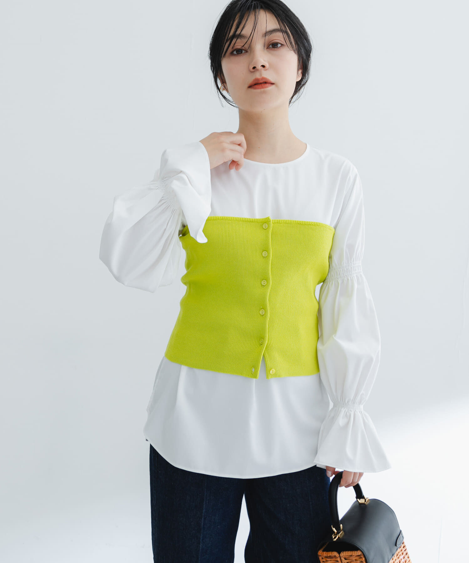 URBAN RESEARCH ROSSO「ボタンデザインベアトップ」|ニット・セーター|