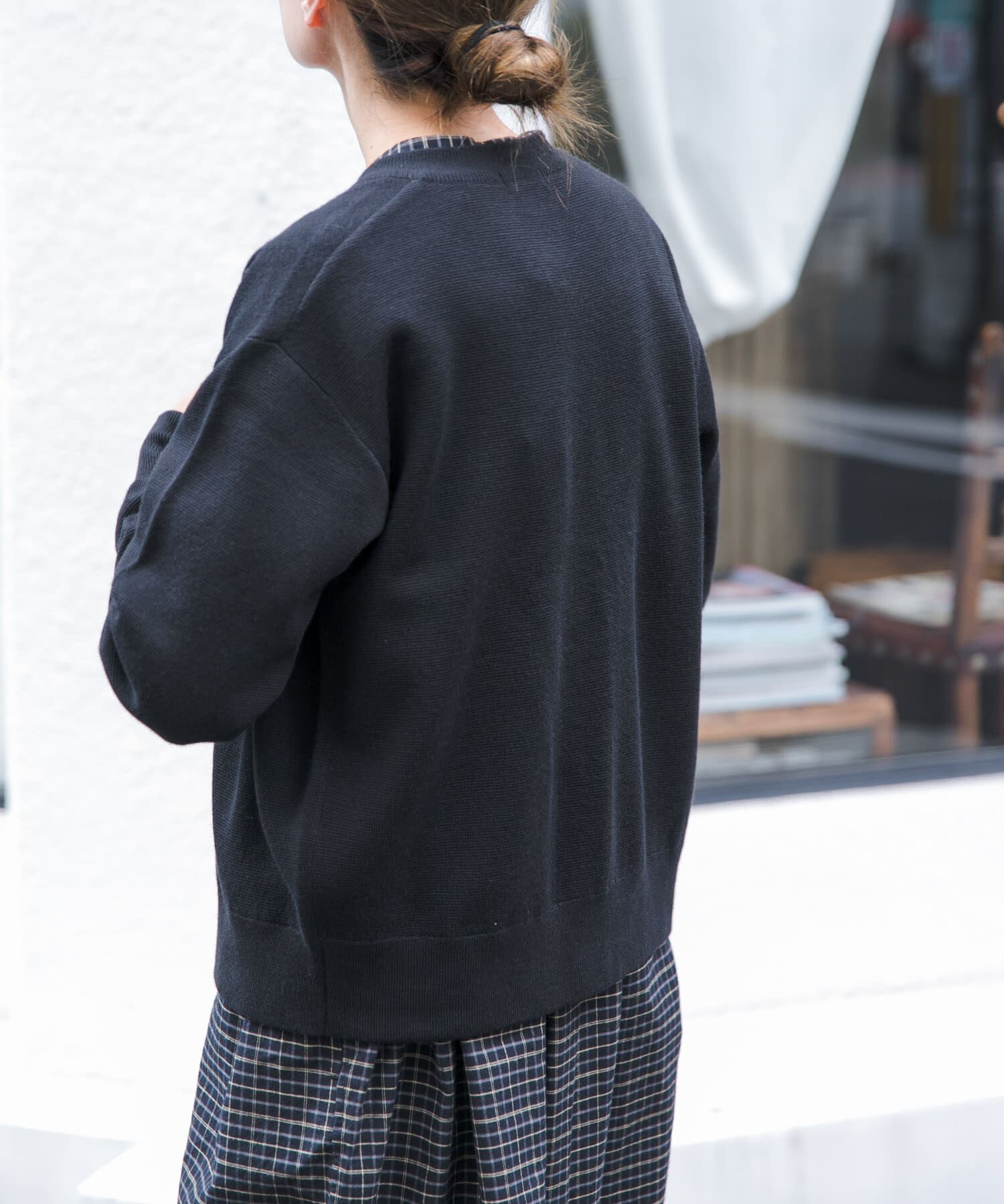 URBAN RESEARCH DOORS「FORK&SPOON　ミラノリブクルーネックカーディガン」|カーディガン|