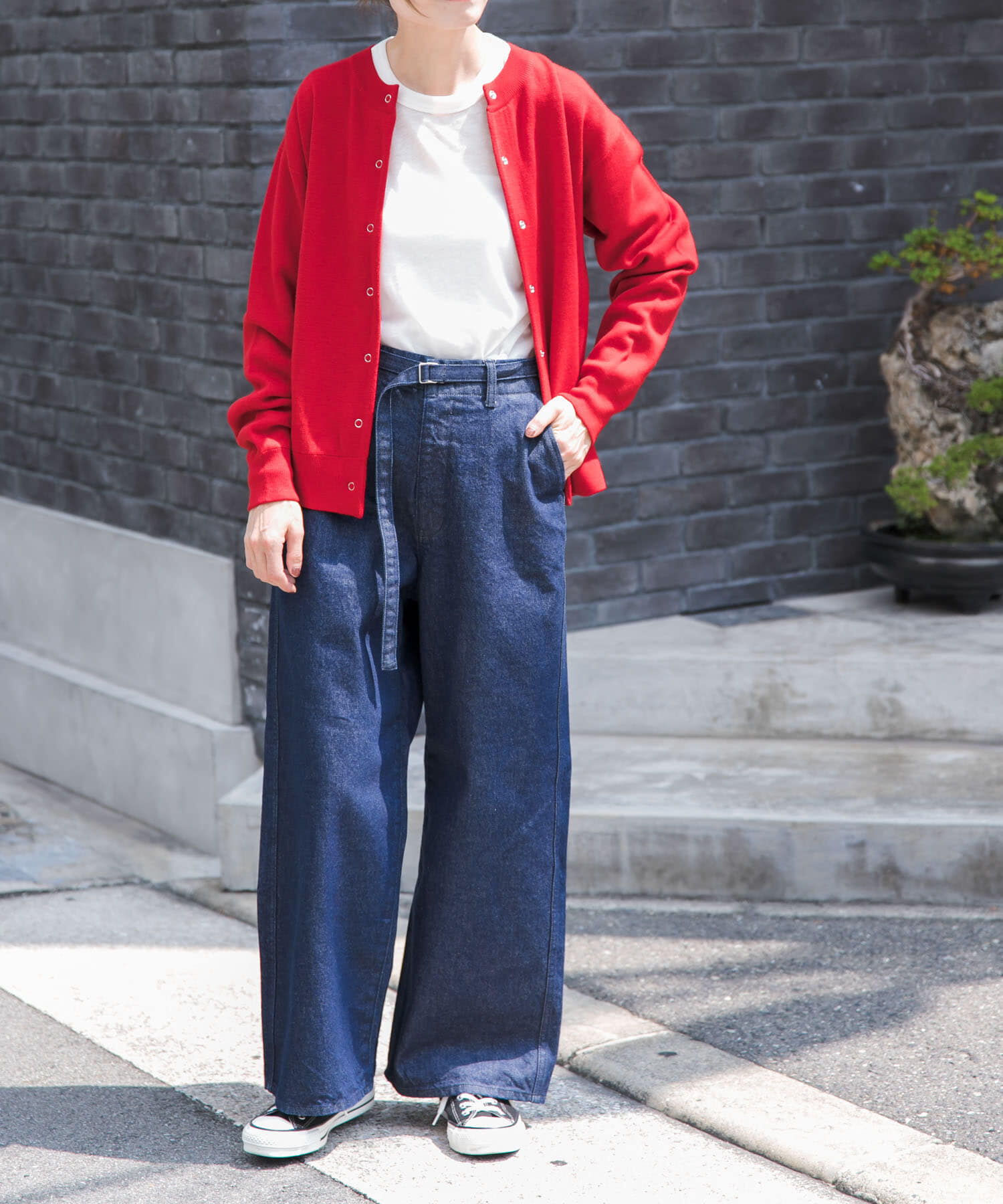 URBAN RESEARCH DOORS「FORK&SPOON　ミラノリブクルーネックカーディガン」|カーディガン|