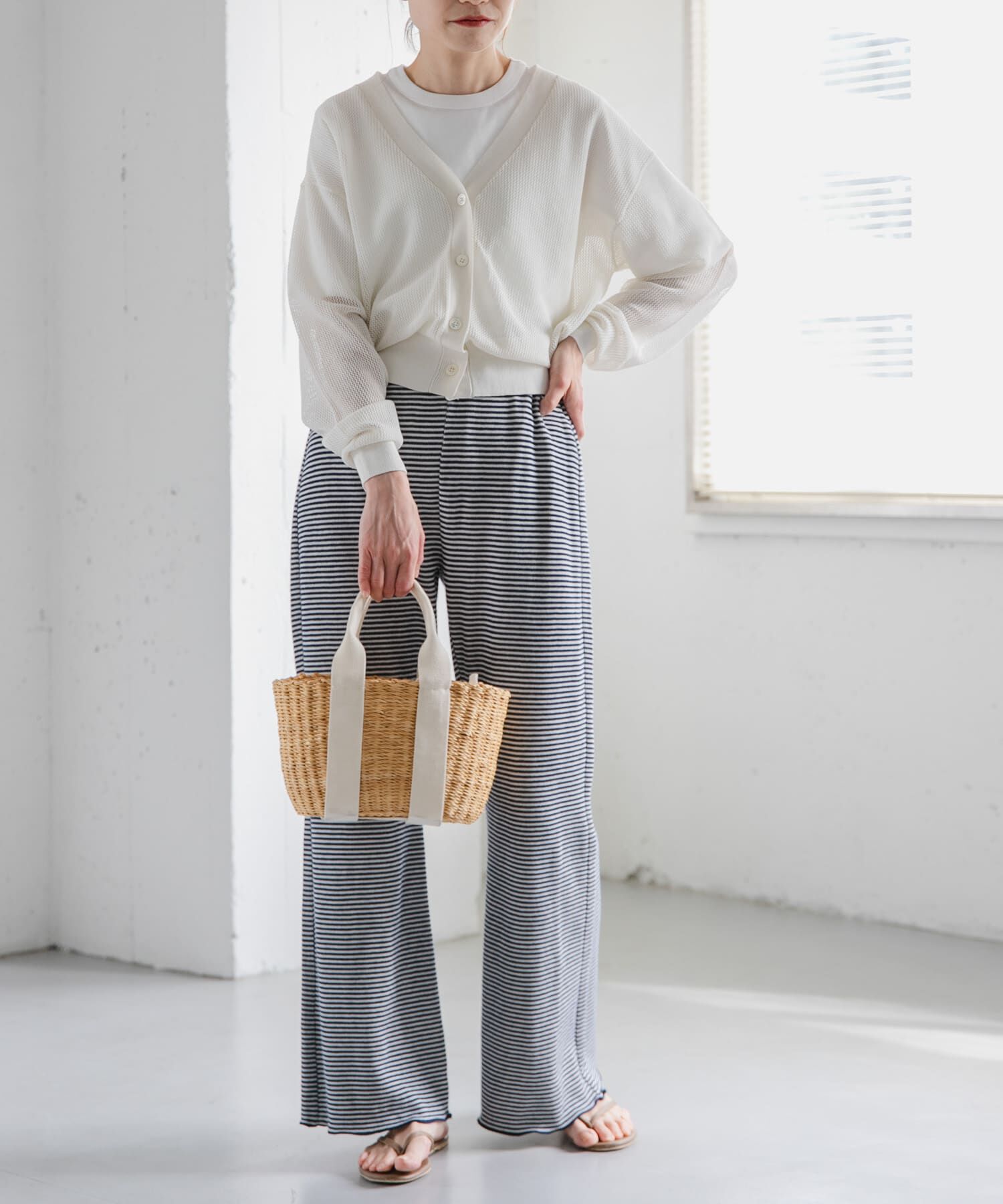 URBAN RESEARCH DOORS「FORK&SPOON　ペーパーニットカーディガン」|カーディガン|