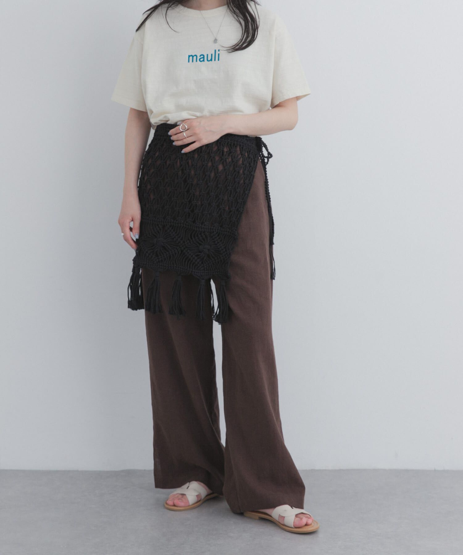 URBAN RESEARCH DOORS「『別注』AFLOAH&times;DOORS　MACRAME APRON」|スカート|