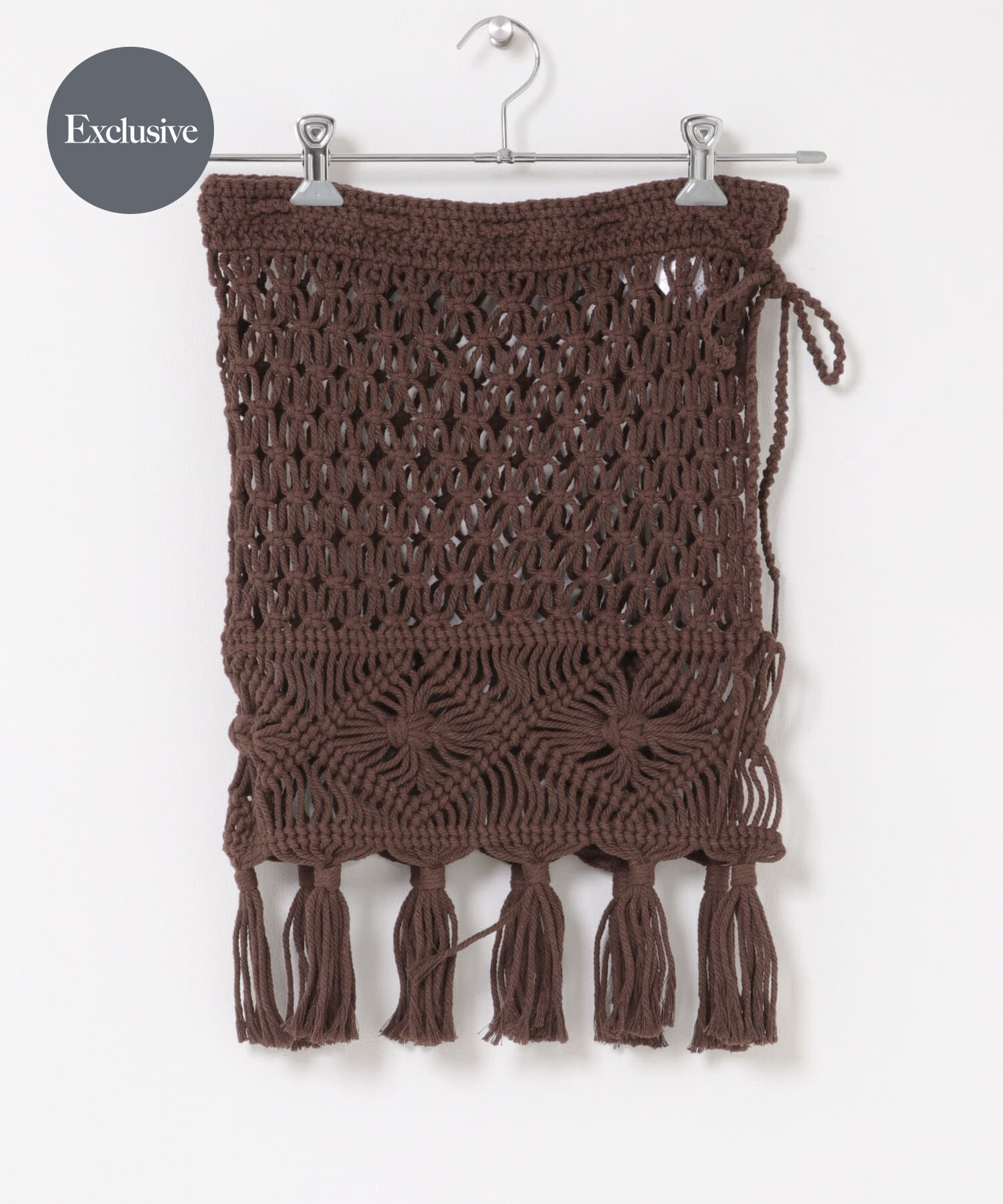 URBAN RESEARCH DOORS「『別注』AFLOAH&times;DOORS　MACRAME APRON」|スカート|ブラウン