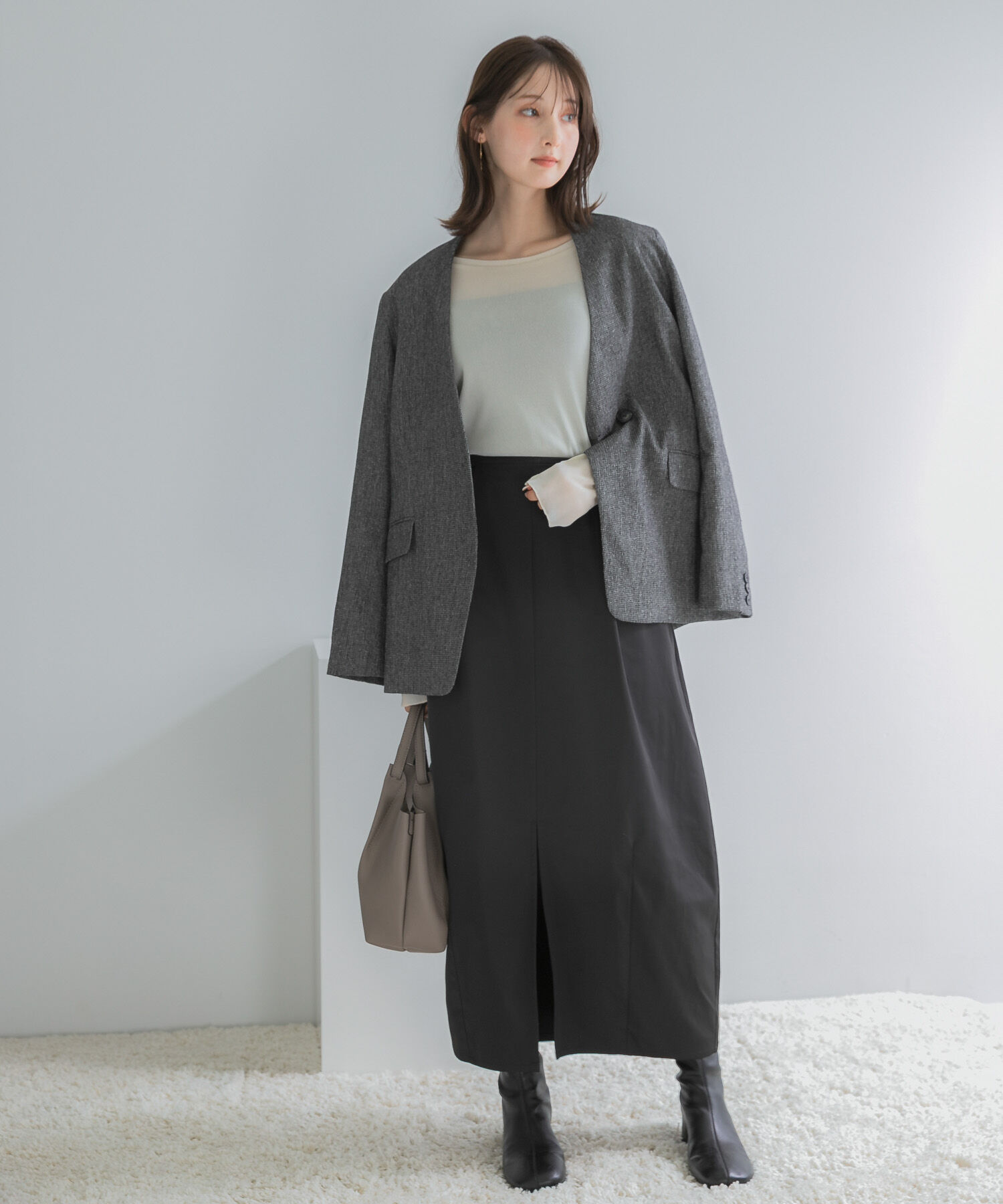 URBAN RESEARCH ROSSO「ヘビーサテンバレルスカート」|スカート|