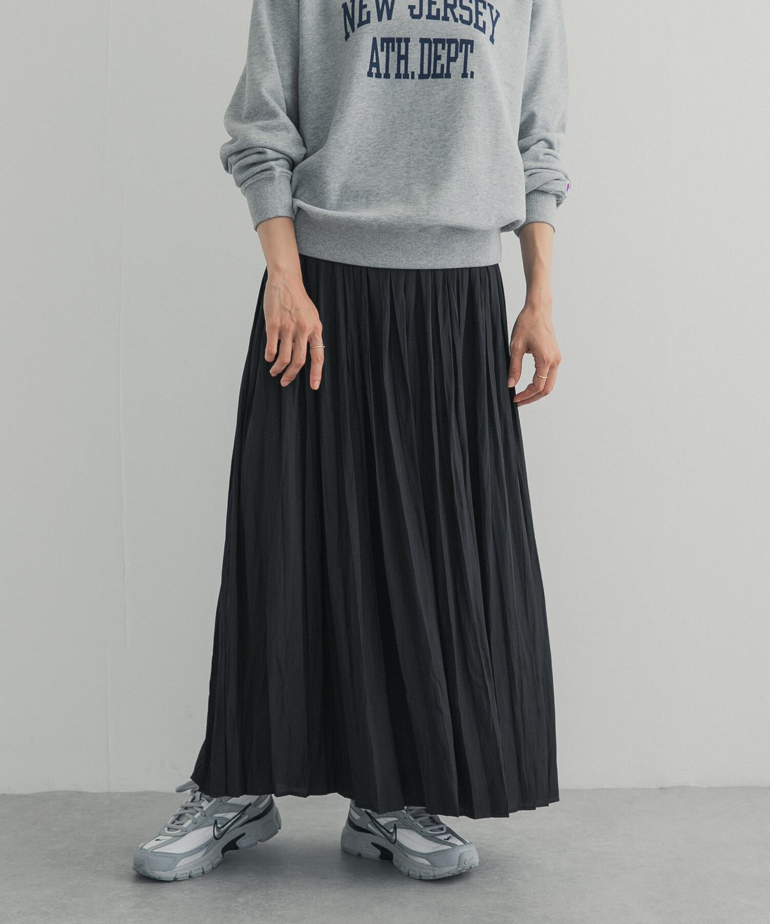 URBAN RESEARCH DOORS「ランダムプリーツスカート」|スカート|ブラック