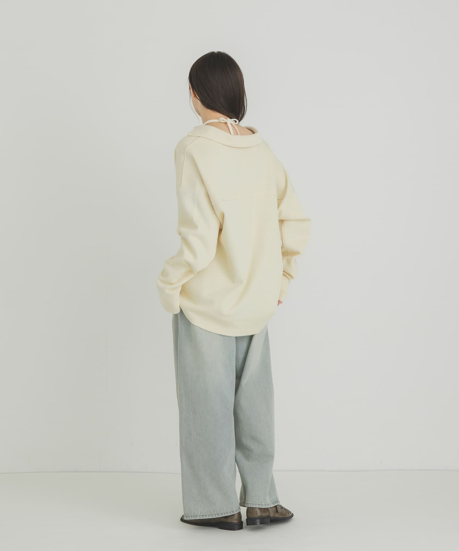  「キーネックカラーBIGトップス」|Tシャツ・カットソー|