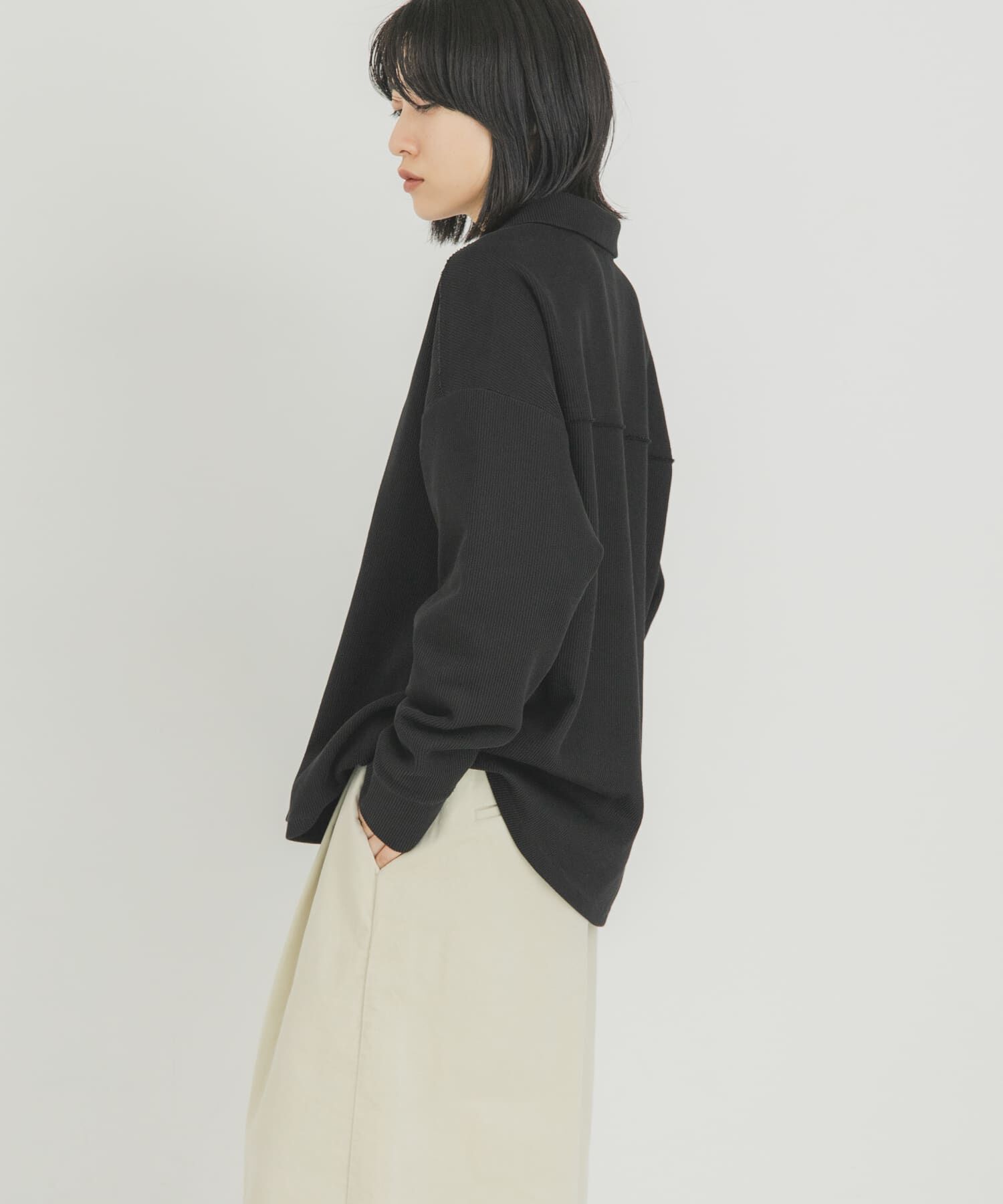  「キーネックカラーBIGトップス」|Tシャツ・カットソー|
