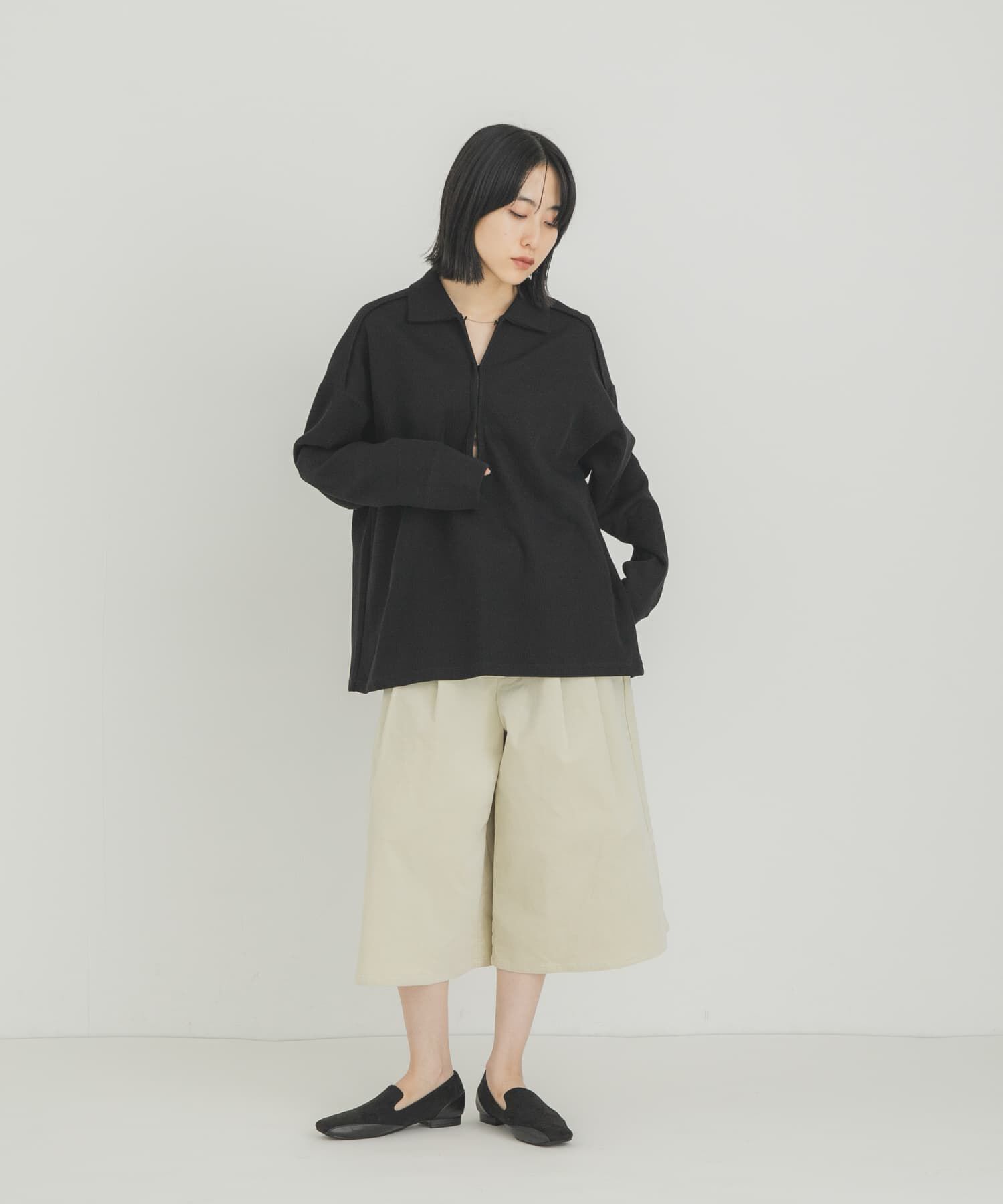  「キーネックカラーBIGトップス」|Tシャツ・カットソー|