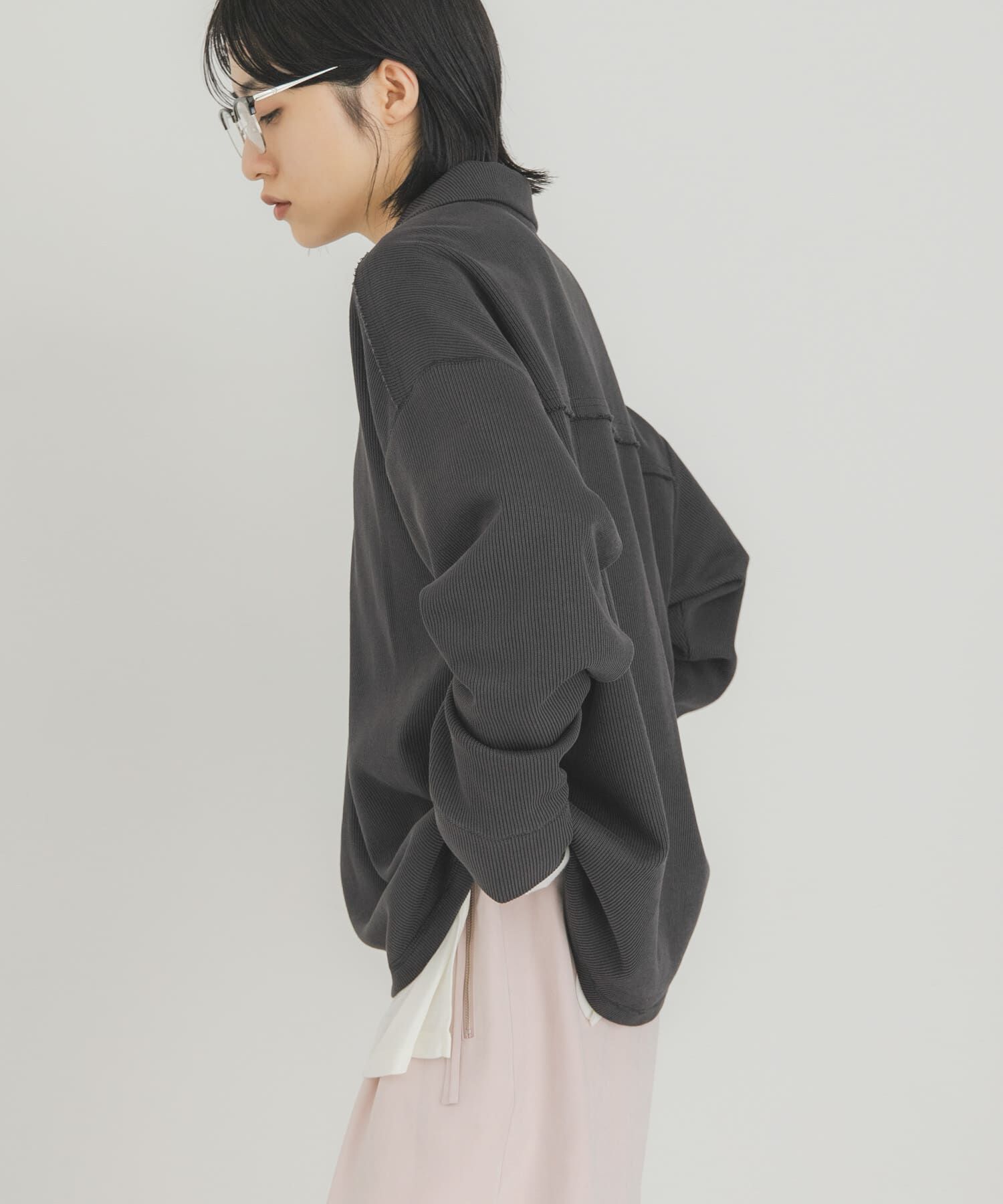  「キーネックカラーBIGトップス」|Tシャツ・カットソー|
