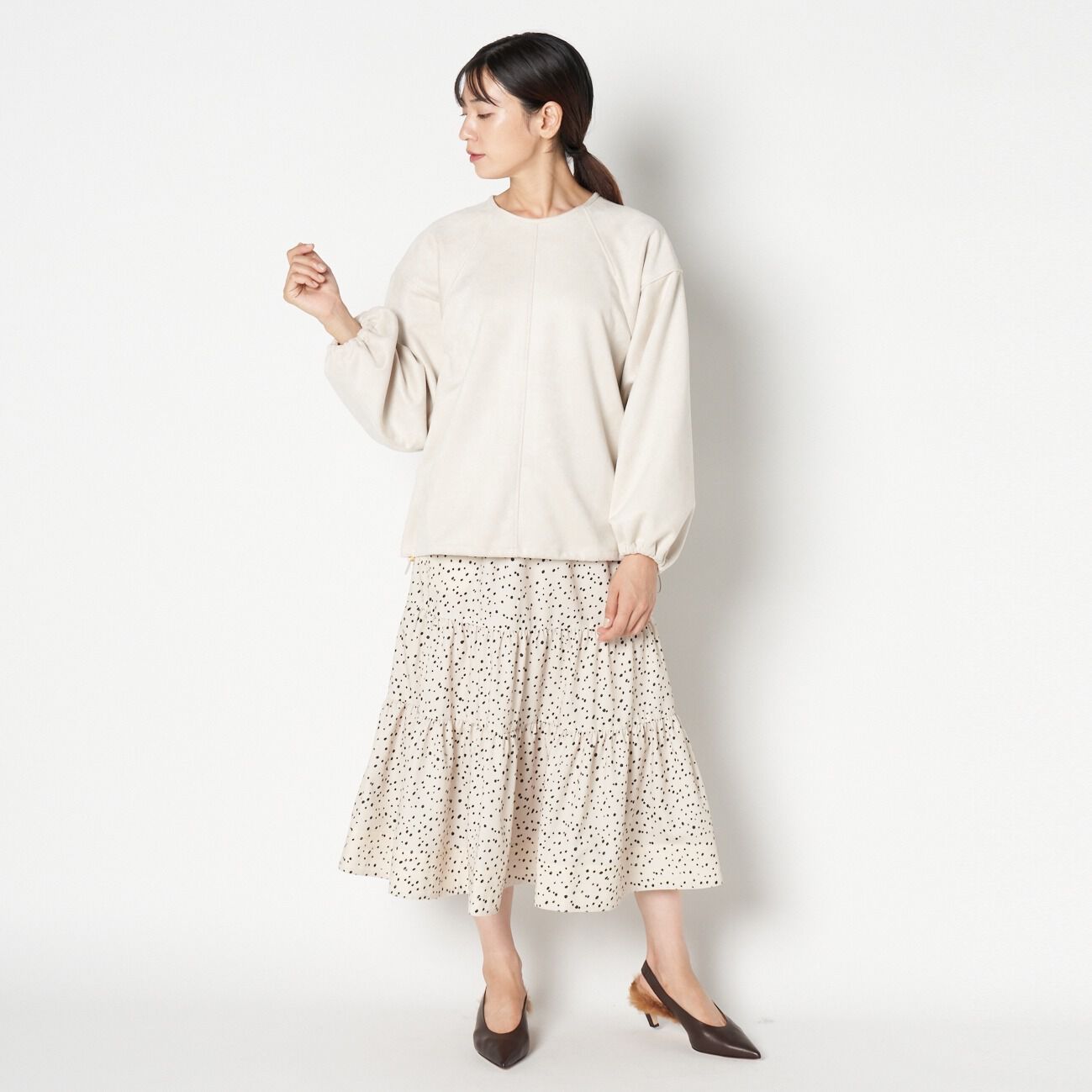 HELIOPOLE「HELIOPOLE LEOPARD&DALMATIAN FLARE SKIRT」|スカート|