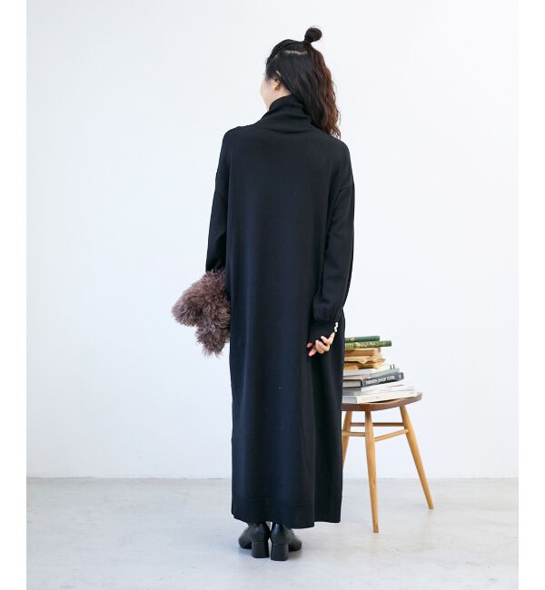  「ウォッシャブルハイネックニットワンピース」|ワンピース|