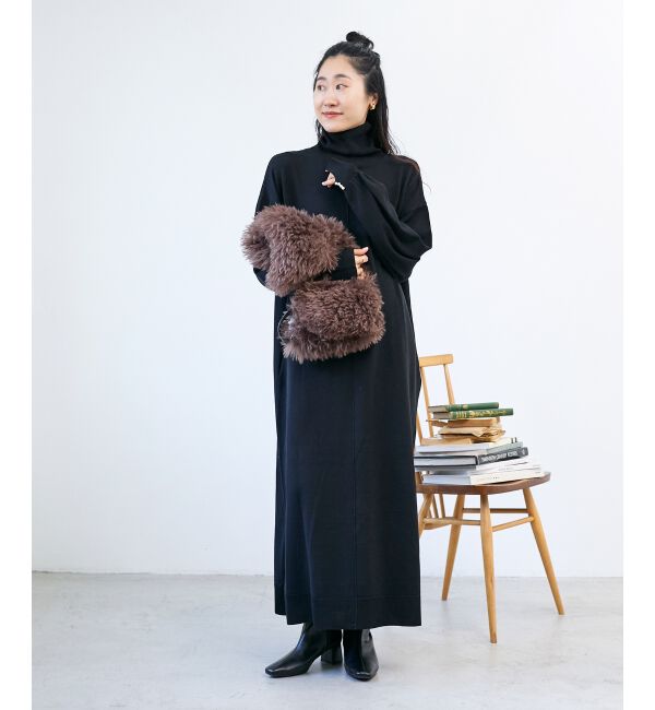  「ウォッシャブルハイネックニットワンピース」|ワンピース|