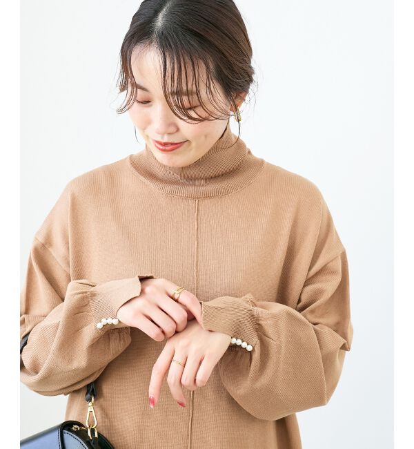  「ウォッシャブルハイネックニットワンピース」|ワンピース|