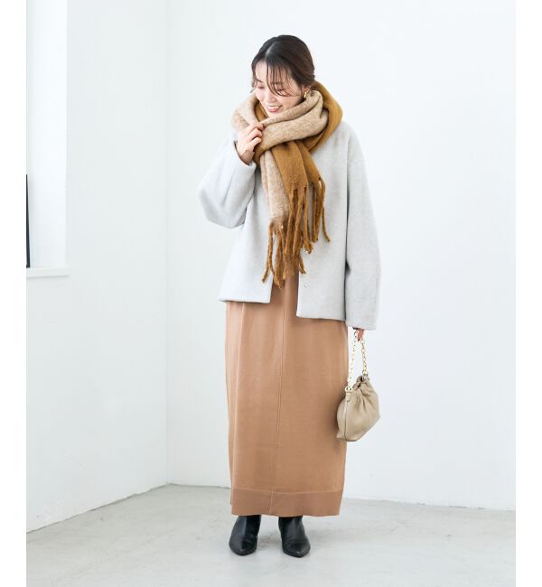  「ウォッシャブルハイネックニットワンピース」|ワンピース|