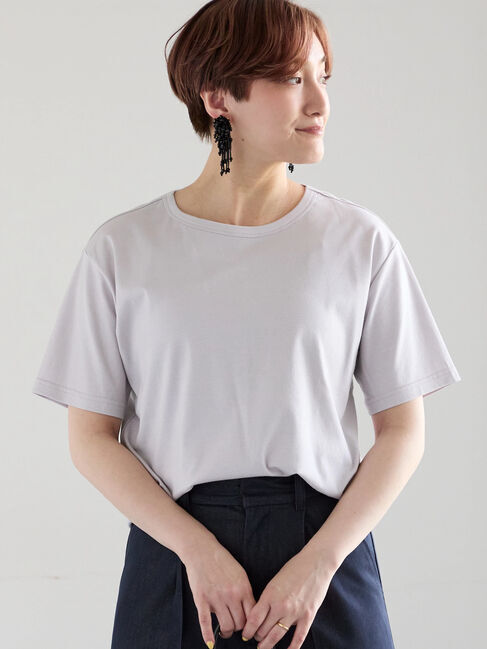 Te chichi「【調温】ミニマルネックTシャツ」|Tシャツ・カットソー|グレー