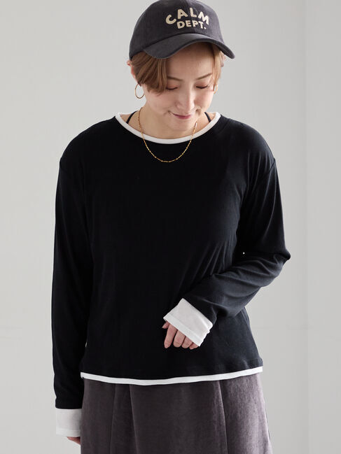 Te chichi「レイヤードライクカットソー」|Tシャツ・カットソー|ブラック