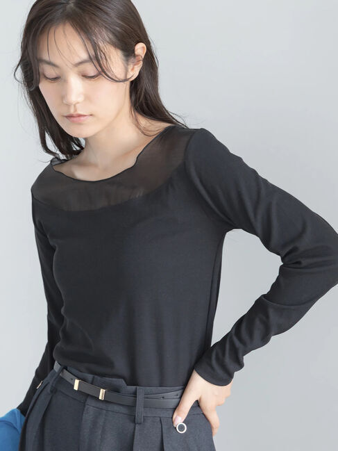 Te chichi「シアーネック切替ロンT《2026 AUTUMN LOOK item》」|Tシャツ・カットソー|