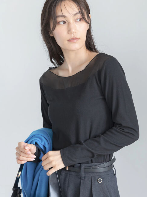 Te chichi「シアーネック切替ロンT《2026 AUTUMN LOOK item》」|Tシャツ・カットソー|