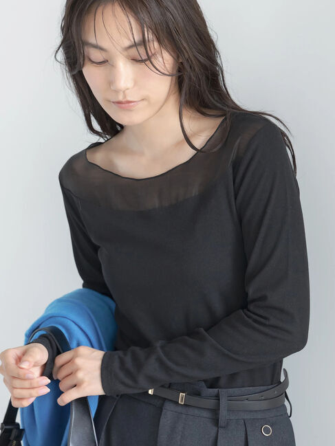 Te chichi「シアーネック切替ロンT《2026 AUTUMN LOOK item》」|Tシャツ・カットソー|
