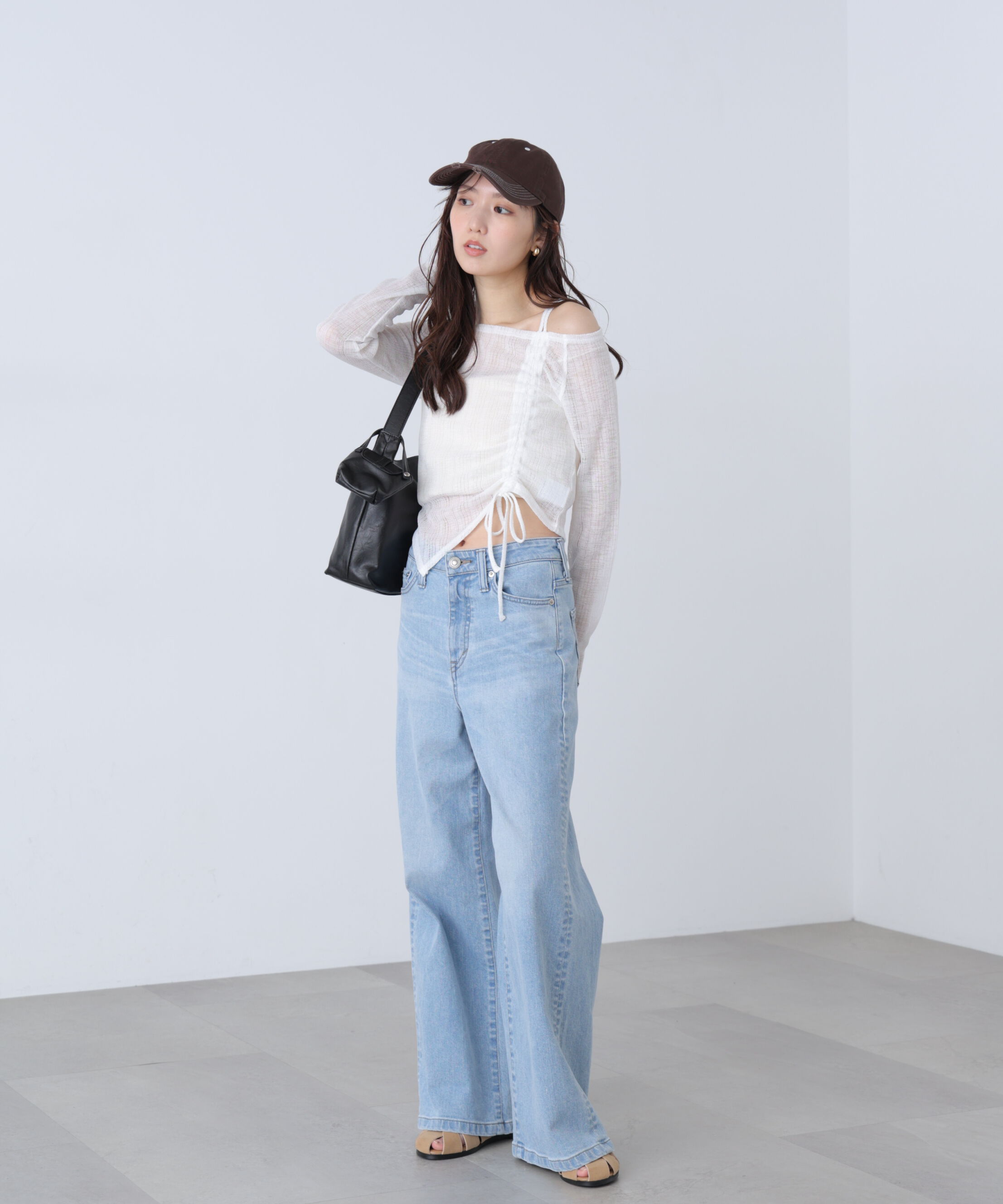  「シアーストライプワンショルシャーリングカットソー」|Tシャツ・カットソー|