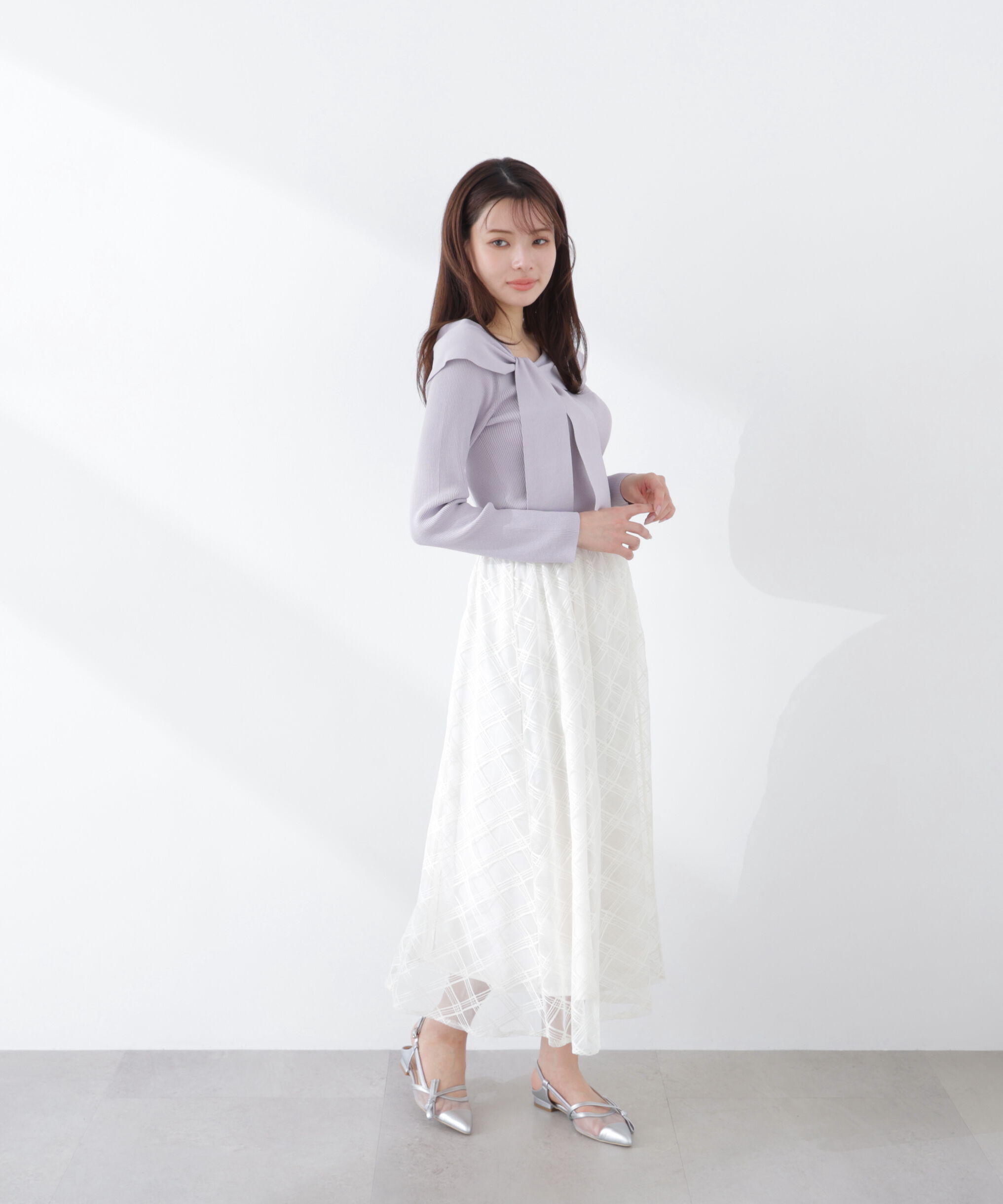 PROPORTION BODY DRESSING「シアーチェックフレアスカート　26SS」|スカート|