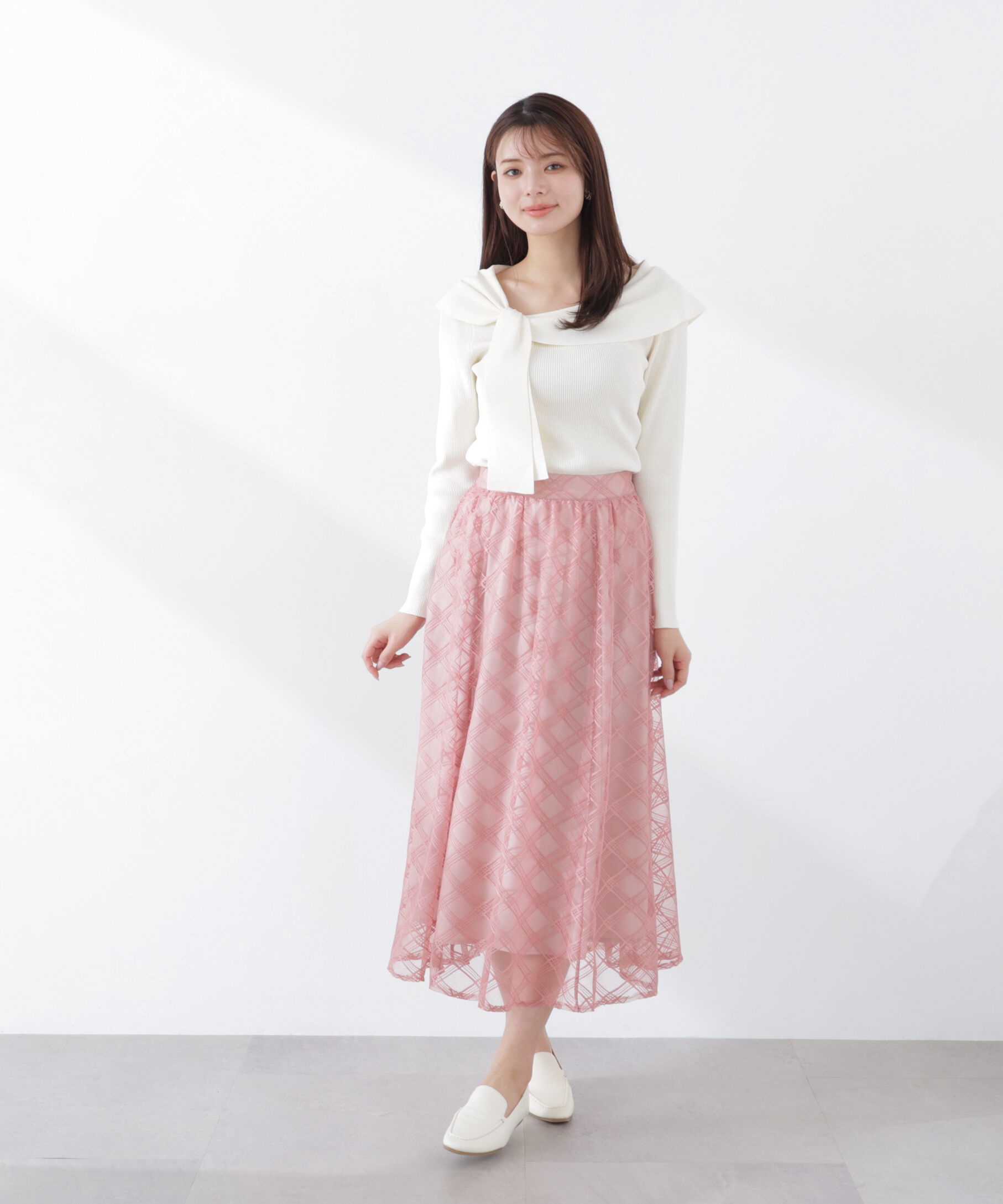 PROPORTION BODY DRESSING「シアーチェックフレアスカート　26SS」|スカート|
