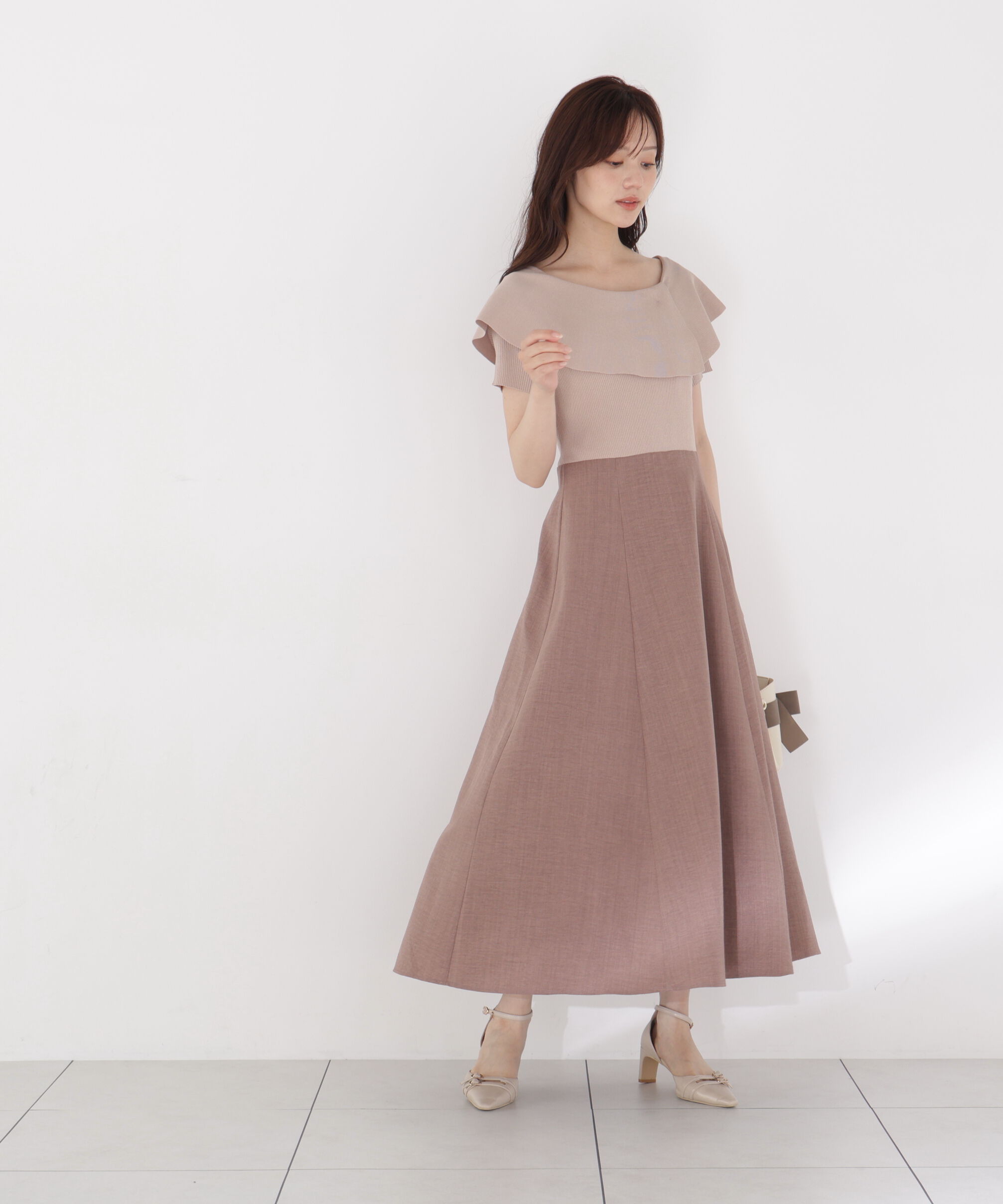 PROPORTION BODY DRESSING「ケープニットドッキングワンピース 26AW」|ワンピース|