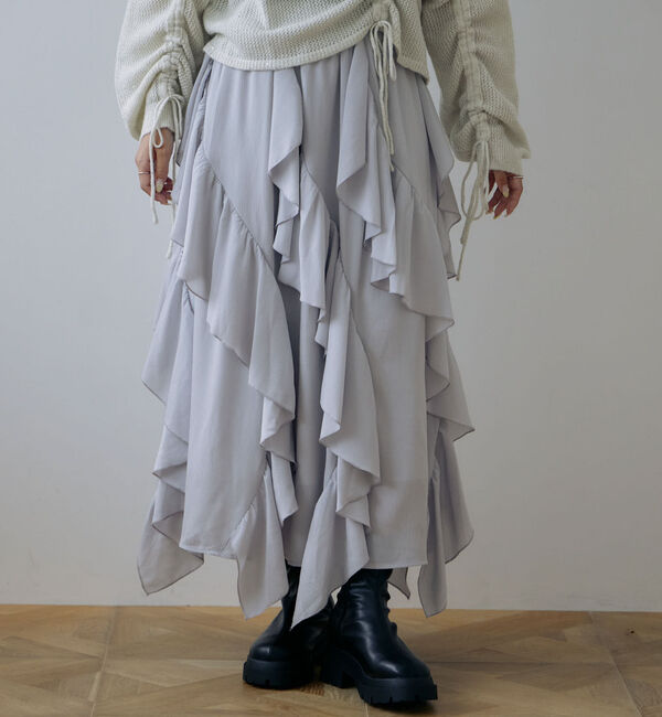 archives「エスカルゴラッフルイレヘムスカート」|スカート|SILVER GRAY