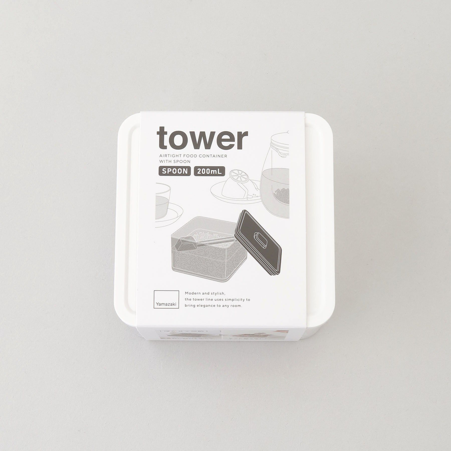 212 KITCHEN STORE「密閉保存容器 200ml スプーン付き WH 山崎実業 ＜tower タワー＞」|食器・キッチングッズ|
