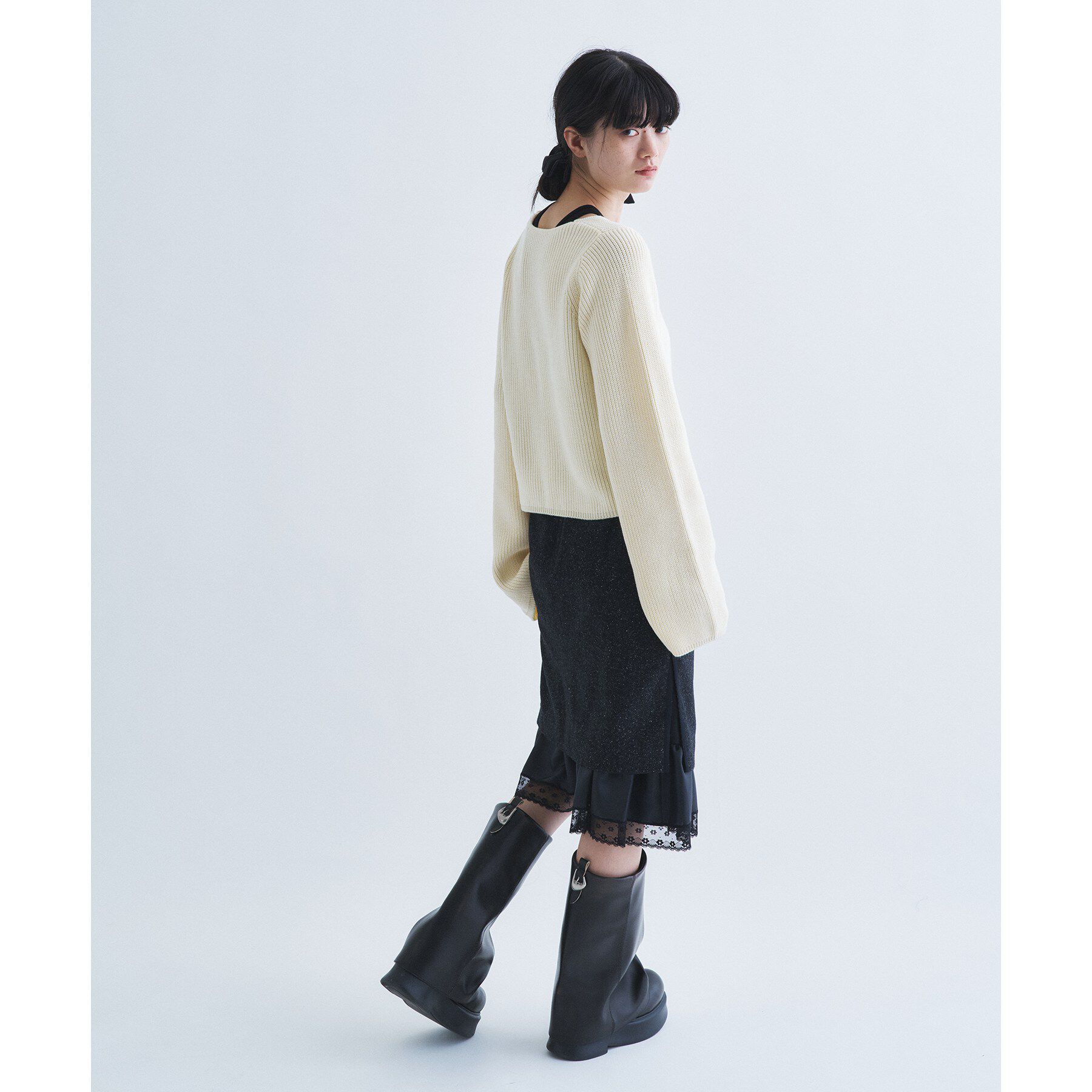 CODE A「nep tweed lace hem skirt」|スカート|