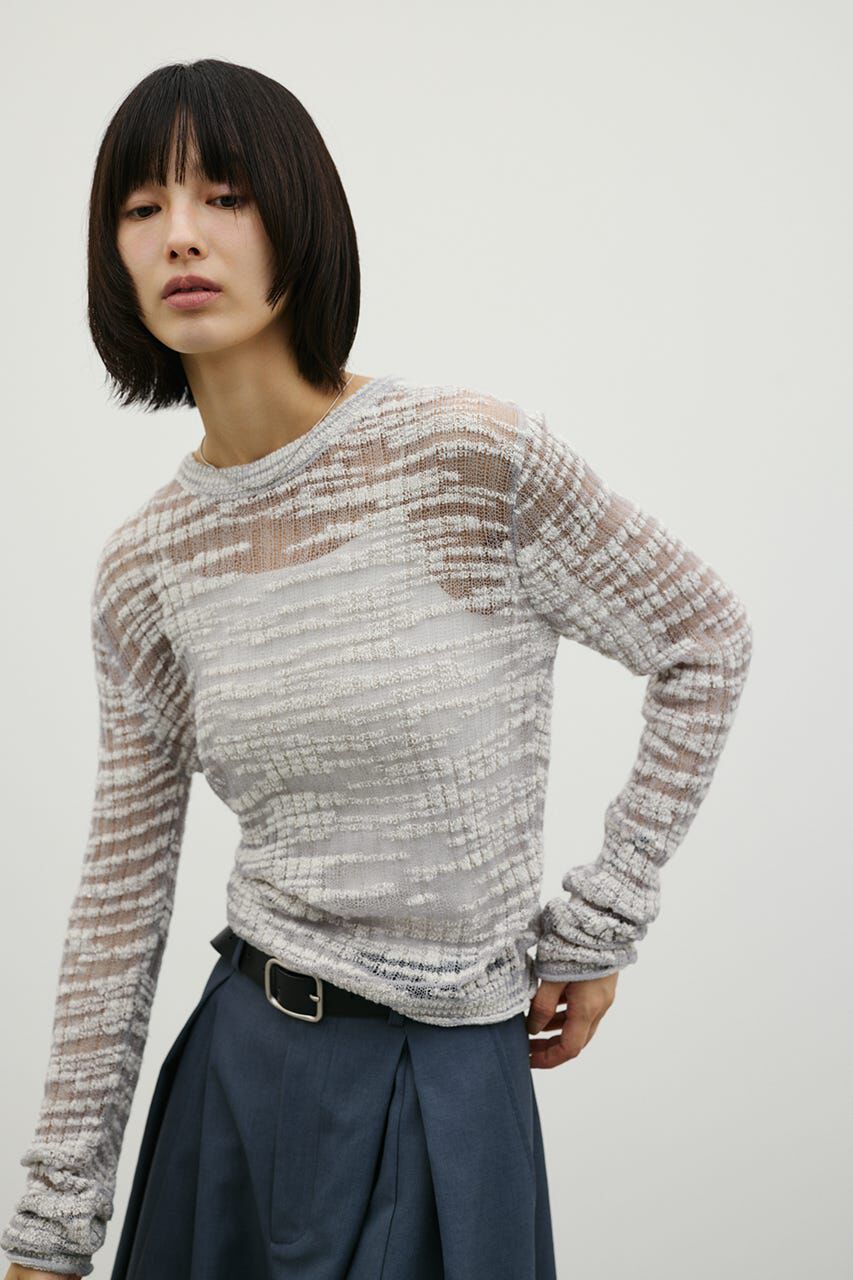 STYLEMIXER「コットンキャンディシアーニット」|ニット・セーター|GRY