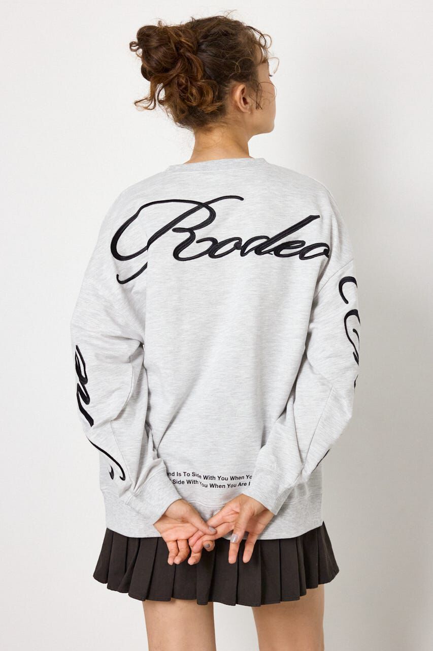 RODEO CROWNS「Embroidery スクリプトスウェットトップス」|パーカー|L/T.GRY1