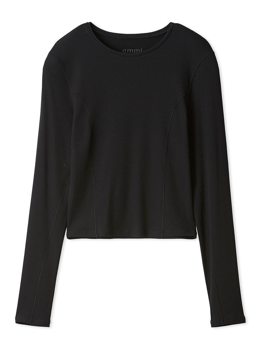 emmi atelier「【W&T】クロップドテレコロンT」|Tシャツ・カットソー|