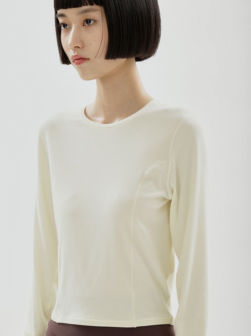 emmi atelier「【W&T】クロップドテレコロンT」|Tシャツ・カットソー|