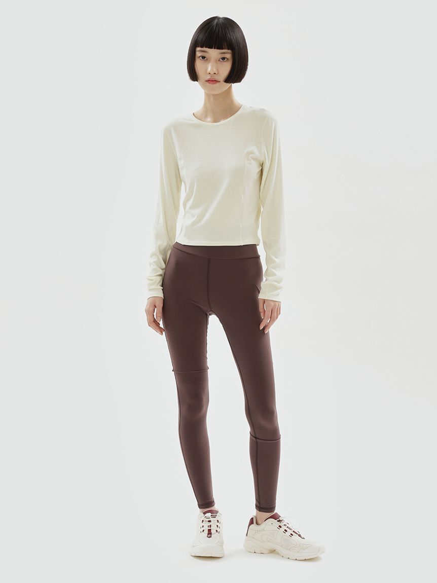 emmi atelier「【W&T】クロップドテレコロンT」|Tシャツ・カットソー|