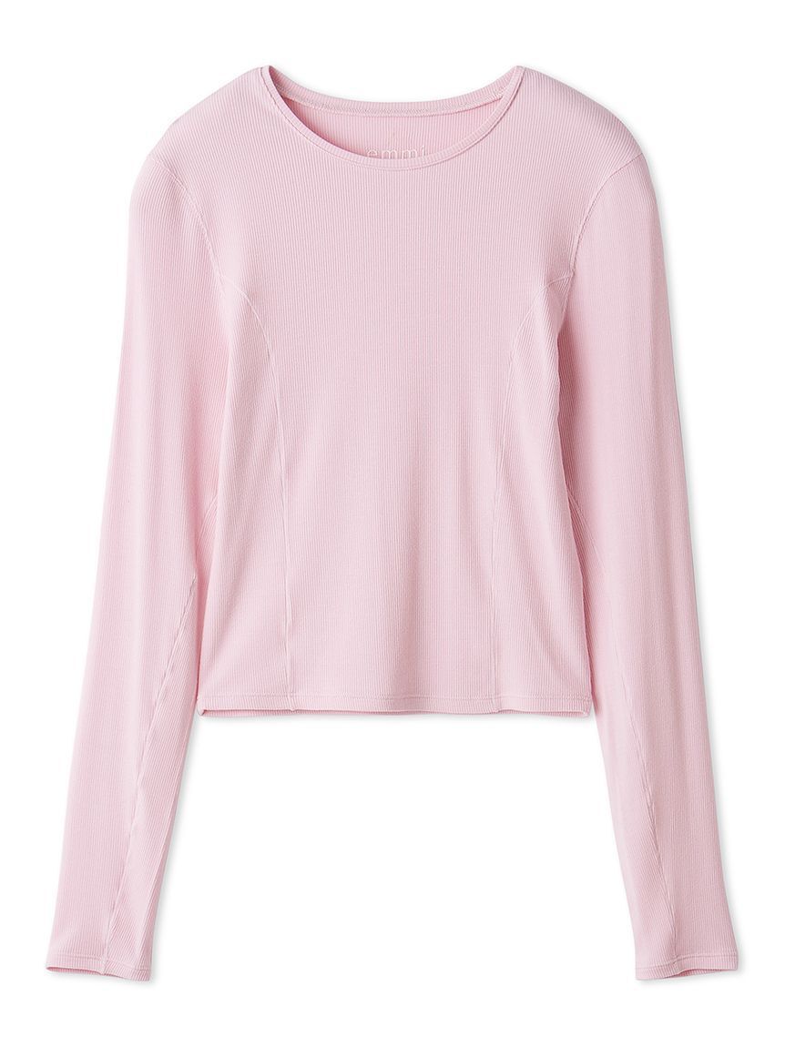 emmi atelier「【W&T】クロップドテレコロンT」|Tシャツ・カットソー|PNK