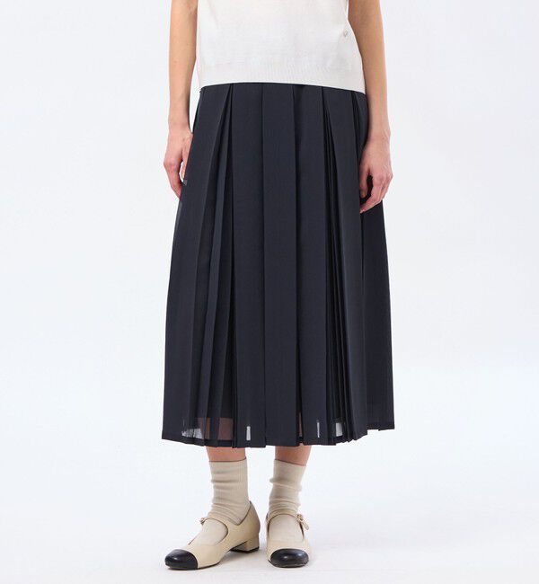 MACKINTOSH PHILOSOPHY「【WEB&一部店舗限定】【WILLINGHAM SKIRT（ウィリングハムスカート）】トリプルプリーツ」|スカート|ネイビー