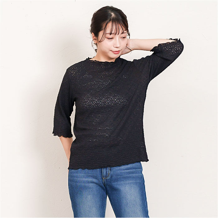 BACKYARD FAMILY「tシャツ レディース 半袖 通販 5分袖Tシャツ レディースTシャツ リブTシャツ プルオーバー」|Tシャツ・カットソー|