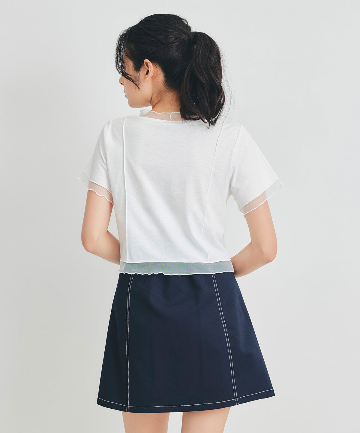 REDYAZEL「シアーレイヤードコンパクトロゴTシャツ」|Tシャツ・カットソー|
