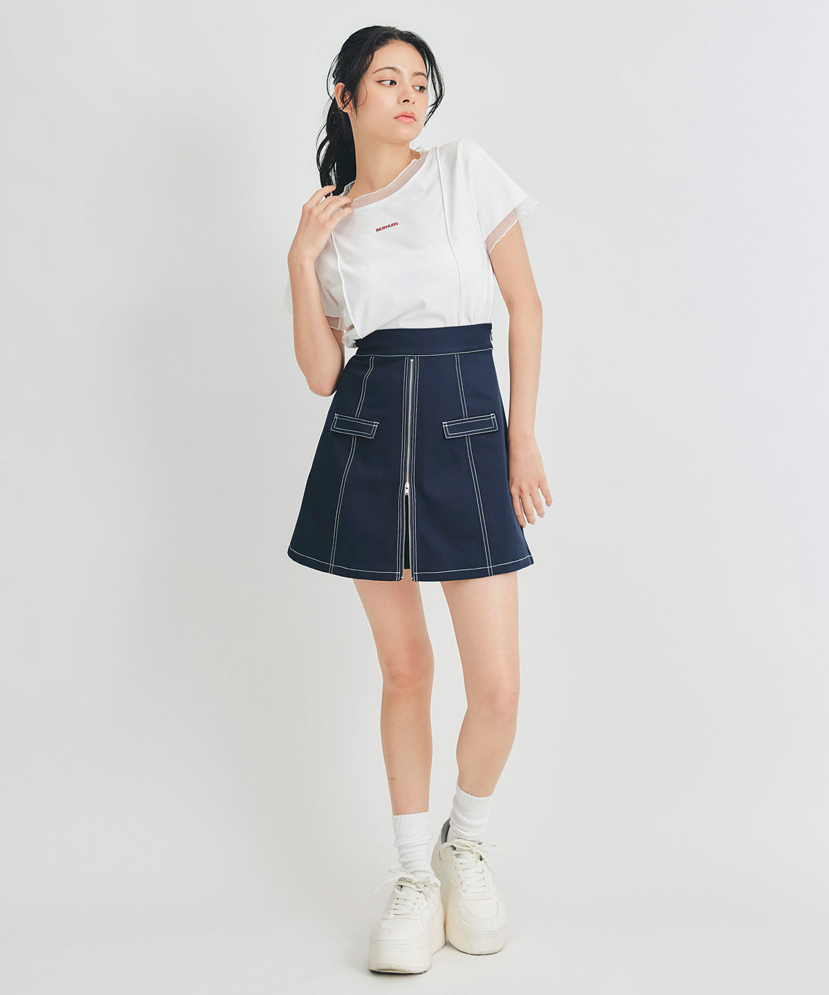 REDYAZEL「シアーレイヤードコンパクトロゴTシャツ」|Tシャツ・カットソー|
