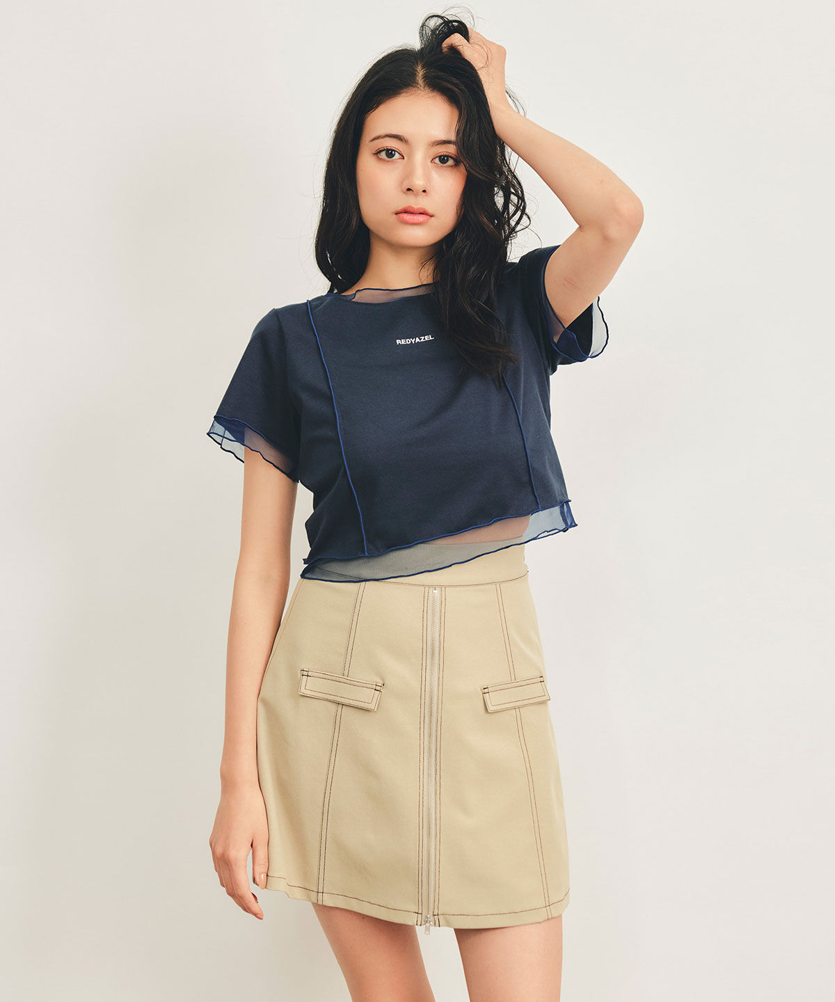 REDYAZEL「シアーレイヤードコンパクトロゴTシャツ」|Tシャツ・カットソー|