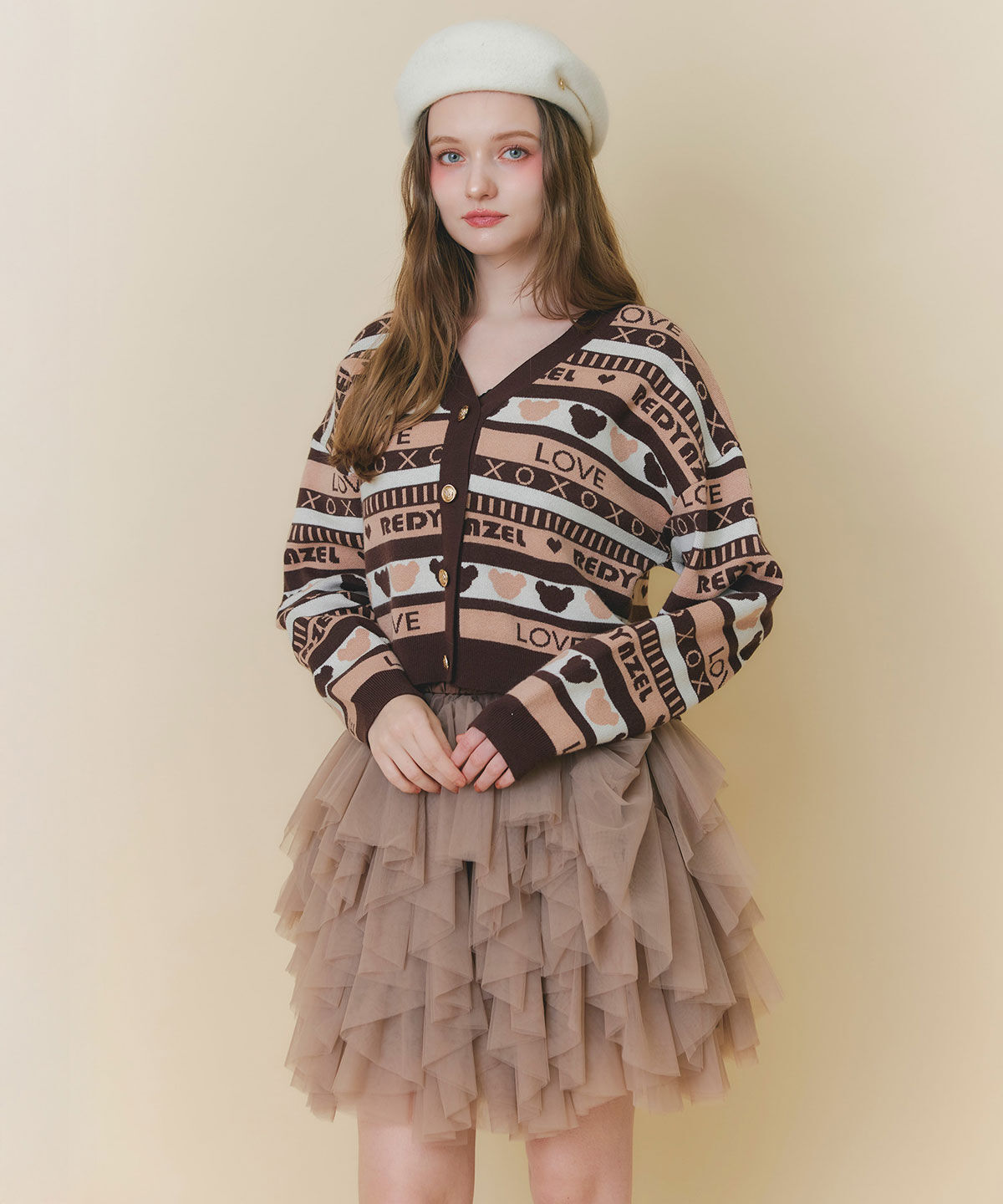 REDYAZEL「チュールフリルボリュームミニスカート」|フレア|