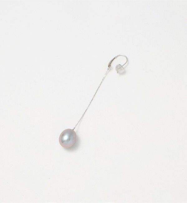 UNITED ARROWS「＜les bonbon＞GRAY パール ロングピアス」|ピアス|