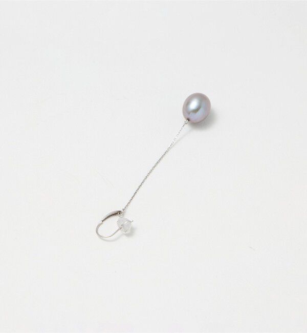 UNITED ARROWS「＜les bonbon＞GRAY パール ロングピアス」|ピアス|