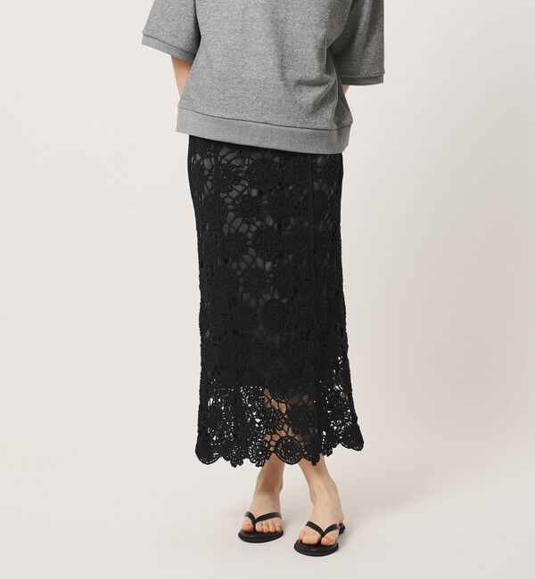 UNITED ARROWS「＜MARILYN MOON＞クロシェ スカート」|Tシャツ・カットソー|BLACK