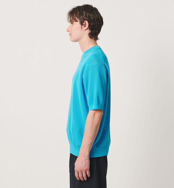 UNITED ARROWS「シャーリーカーン バーズアイ ショートスリーブ クルーネック ニットTシャツ」|ニット・セーター|