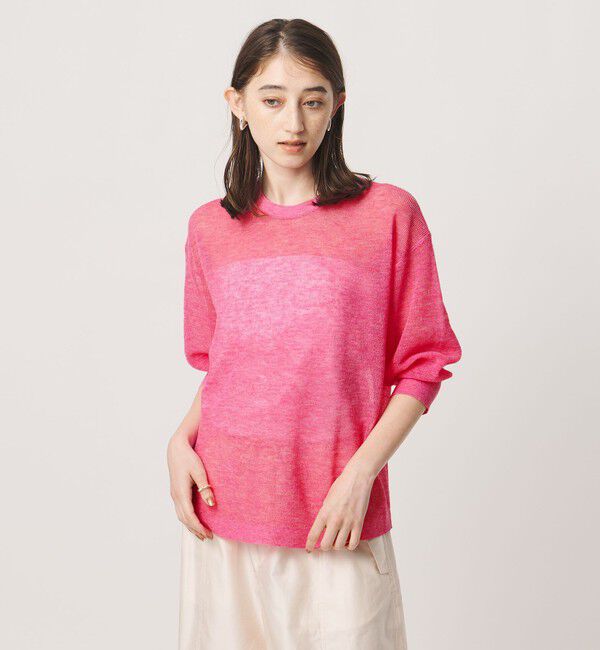 UNITED ARROWS「7分袖 ワッフル ニット」|ニット・セーター|
