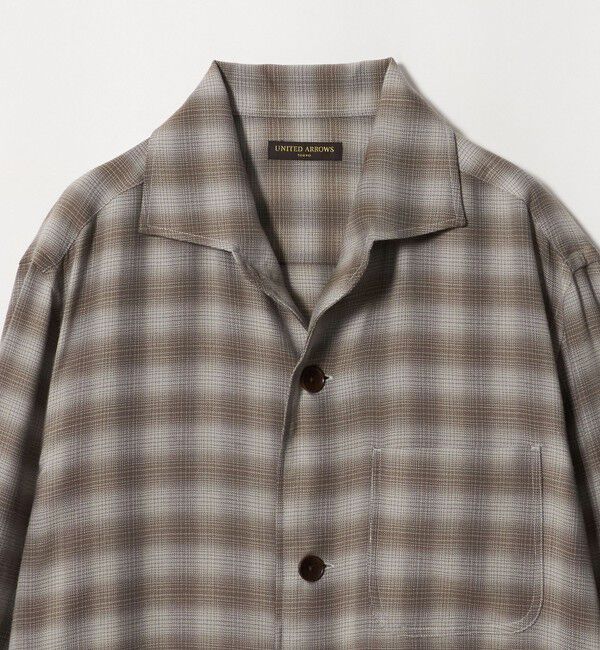 UNITED ARROWS「オンブレチェック シャツジャケット」|シャツ・ブラウス|