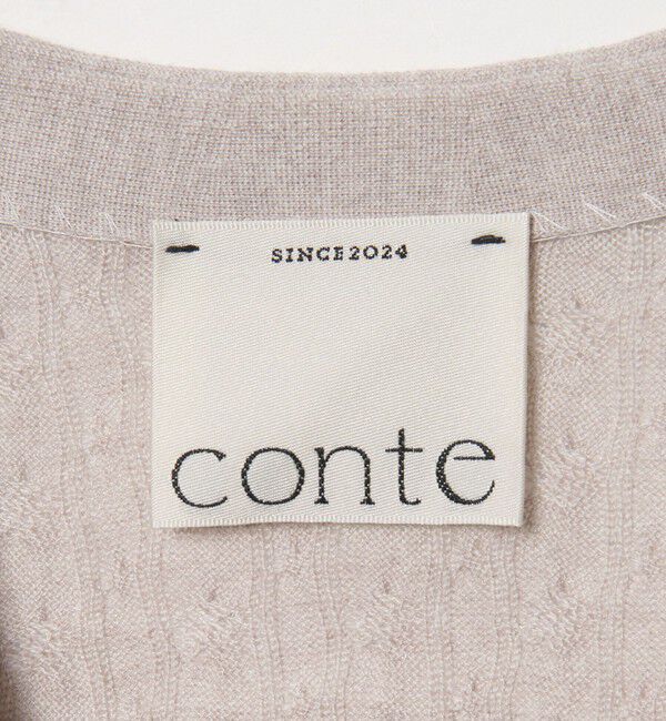 conte「＜conte＞シアー ケーブル Vネックカーディガン」|カーディガン|