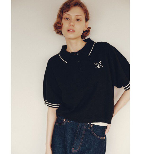 UNITED ARROWS green label relaxing「＜To b. by agnes b.コラボ＞ポロニット」|ニット・セーター|BLACK