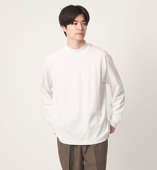 UNITED ARROWS green label relaxing「ロングファイバー クリア モックネック 長袖 Tシャツ カットソー」|Tシャツ・カットソー|